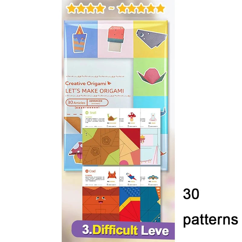 Rainbow Origami Paper Set for Beginners (30 Sheets)