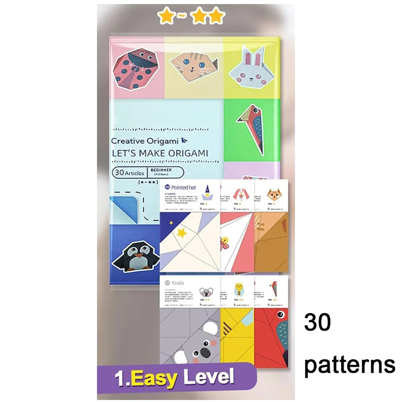 Rainbow Origami Paper Set for Beginners (30 Sheets)