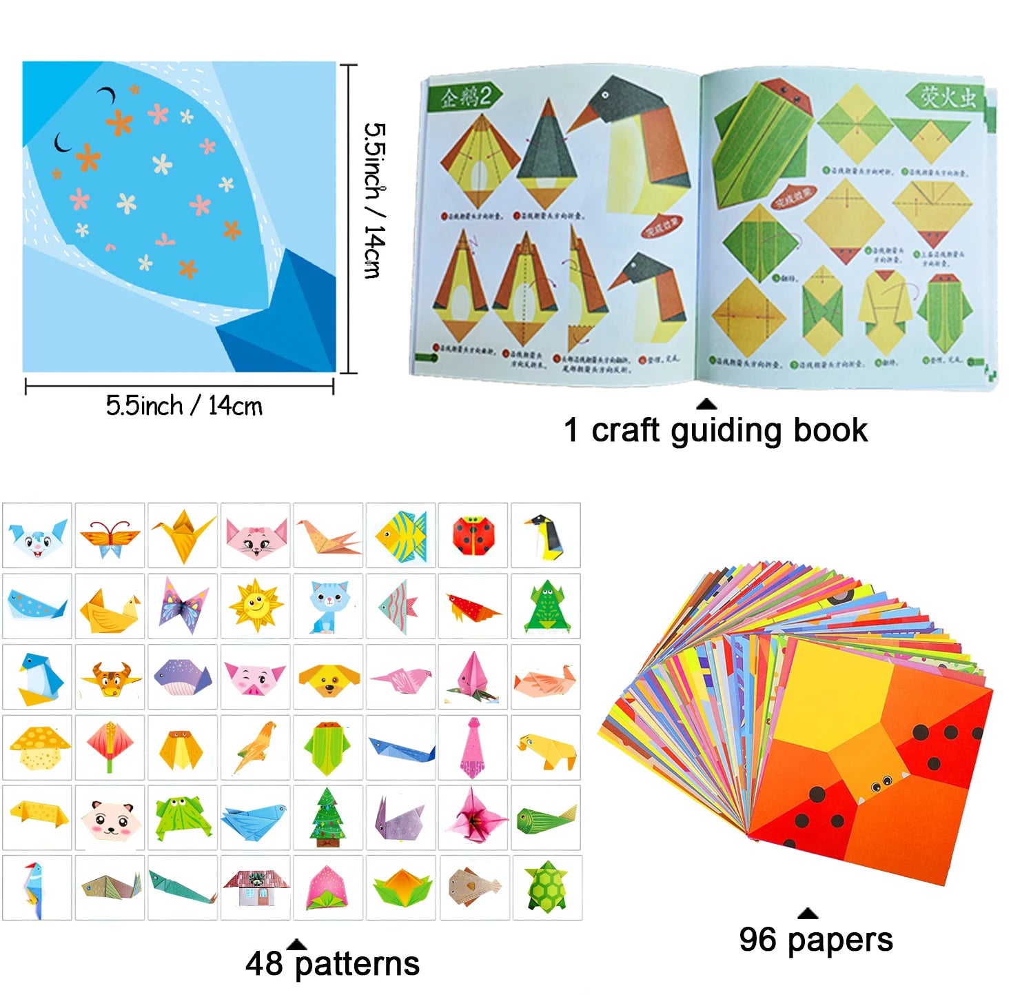 Rainbow Origami Paper Set for Beginners (30 Sheets)