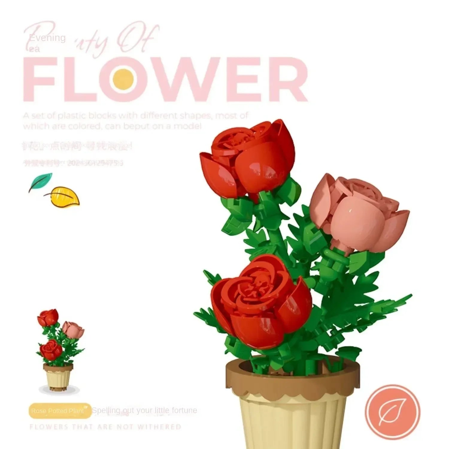Mini Flower with Pot Micro Building Blocks