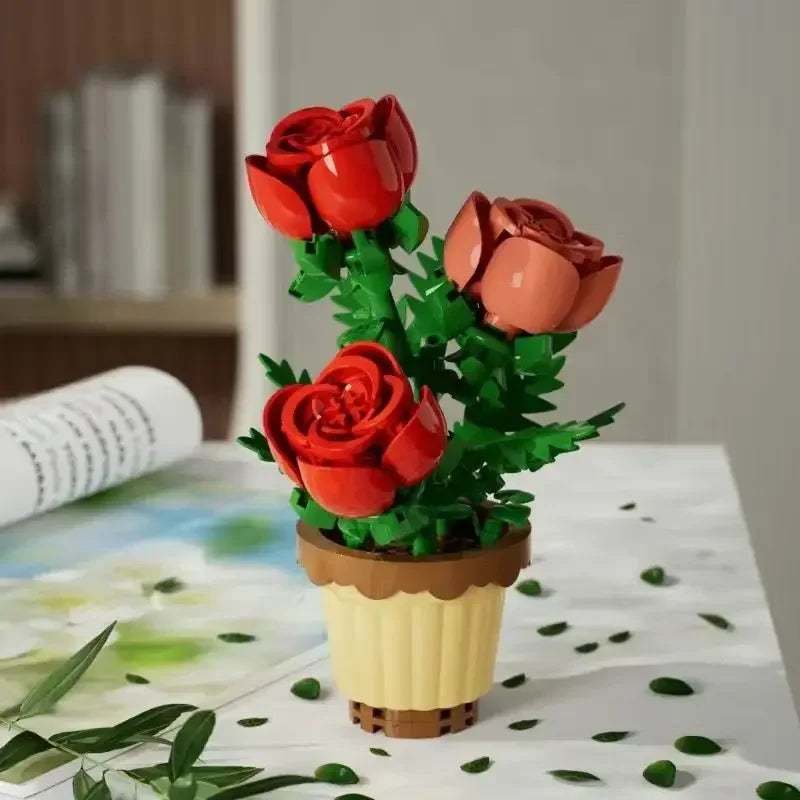 Mini Flower with Pot Micro Building Blocks