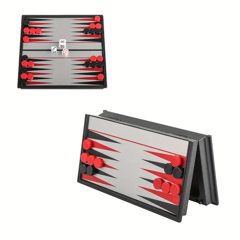 Mini Magnetic Game Set – Chess, Backgammon & Checkers