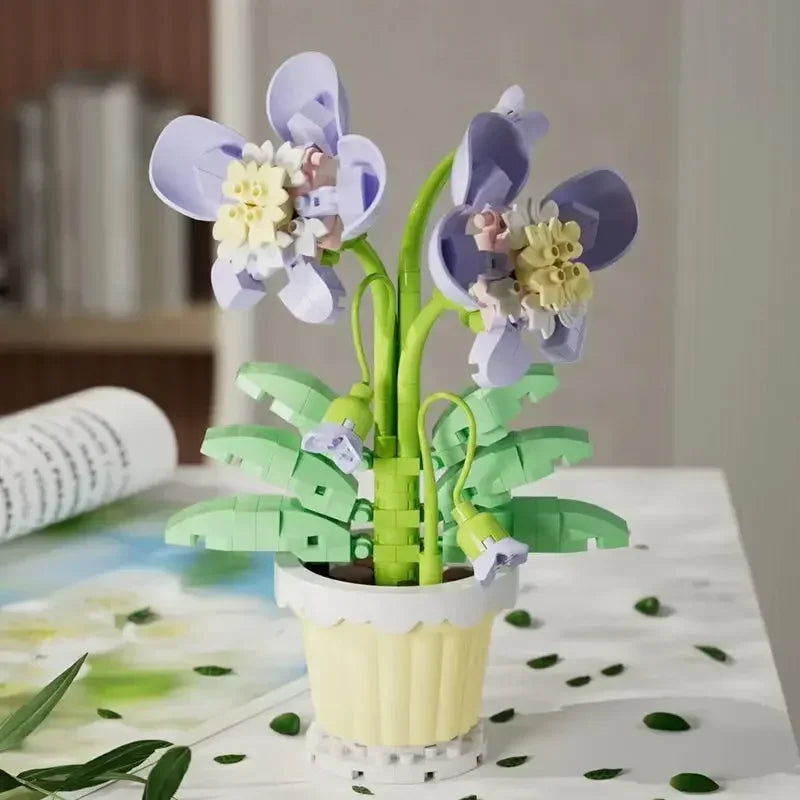 Mini Flower with Pot Micro Building Blocks