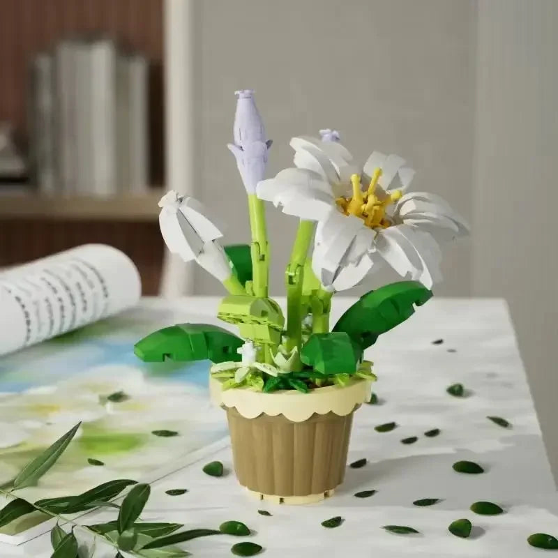 Mini Flower with Pot Micro Building Blocks
