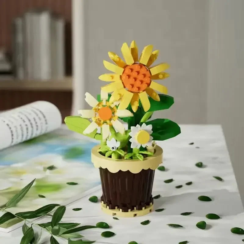 Mini Flower with Pot Micro Building Blocks
