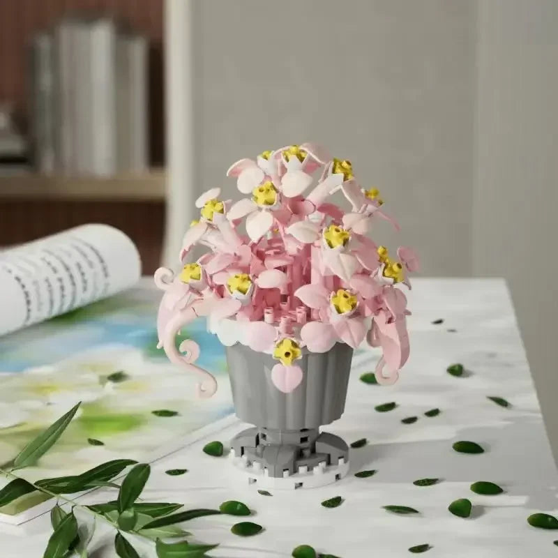 Mini Flower with Pot Micro Building Blocks