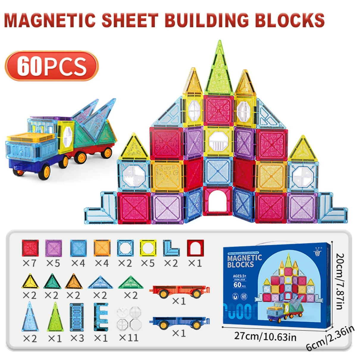 Magnetic Building Blocks Tiles Set