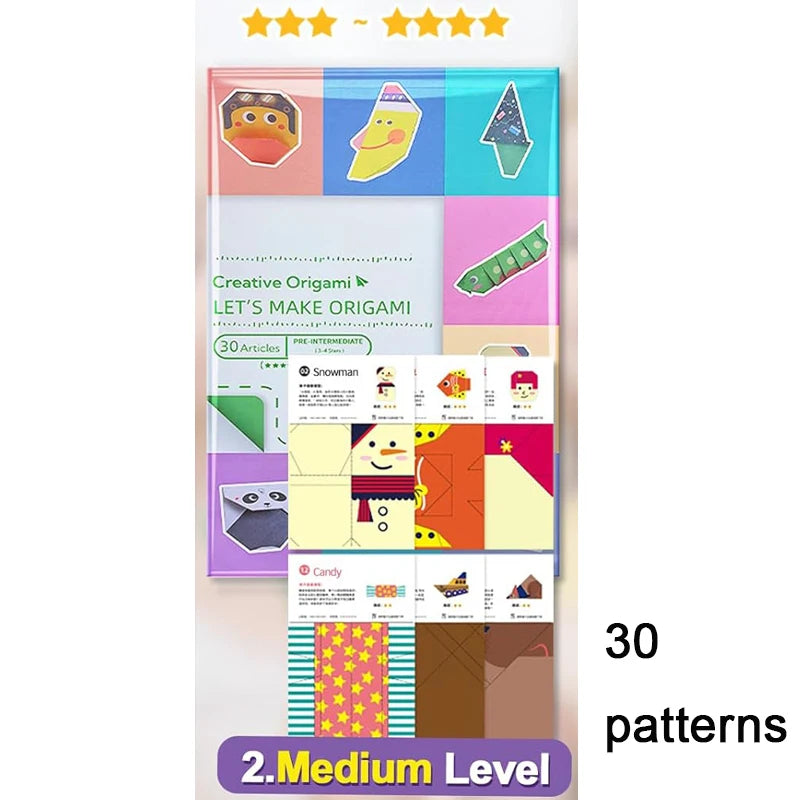 Rainbow Origami Paper Set for Beginners (30 Sheets)