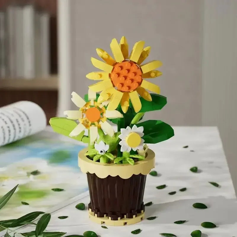 Mini Flower with Pot Micro Building Blocks