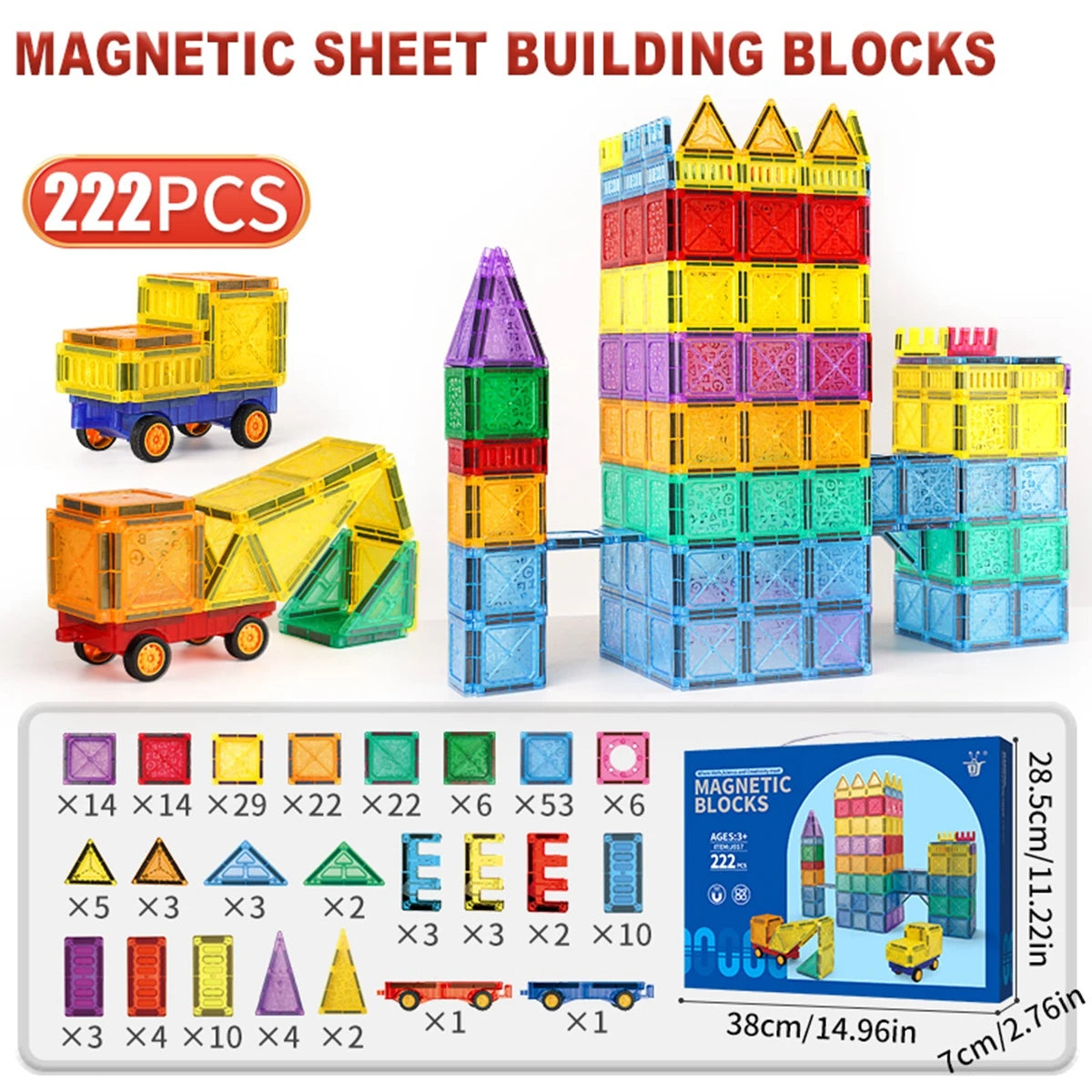 Magnetic Building Blocks Tiles Set