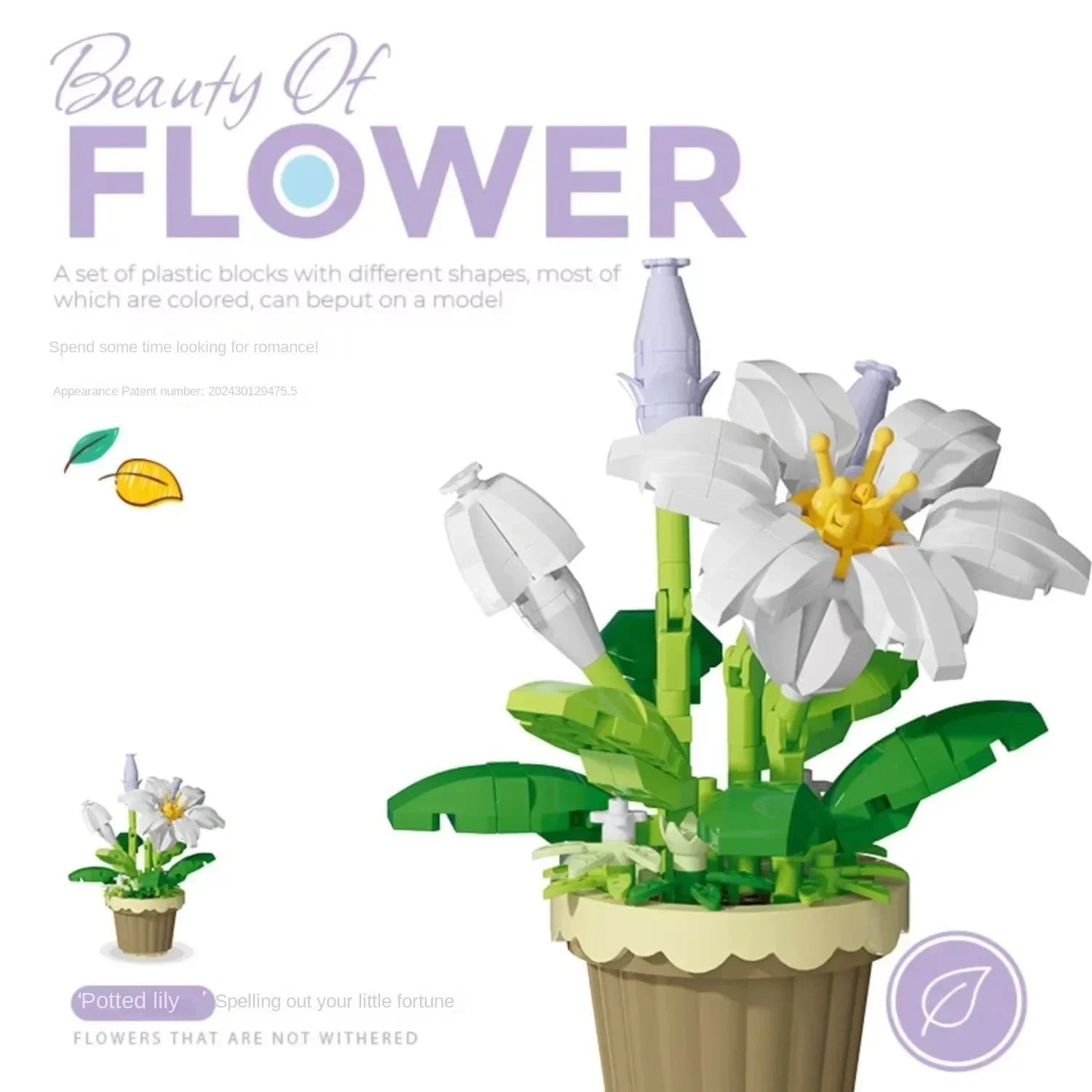 Mini Flower with Pot Micro Building Blocks